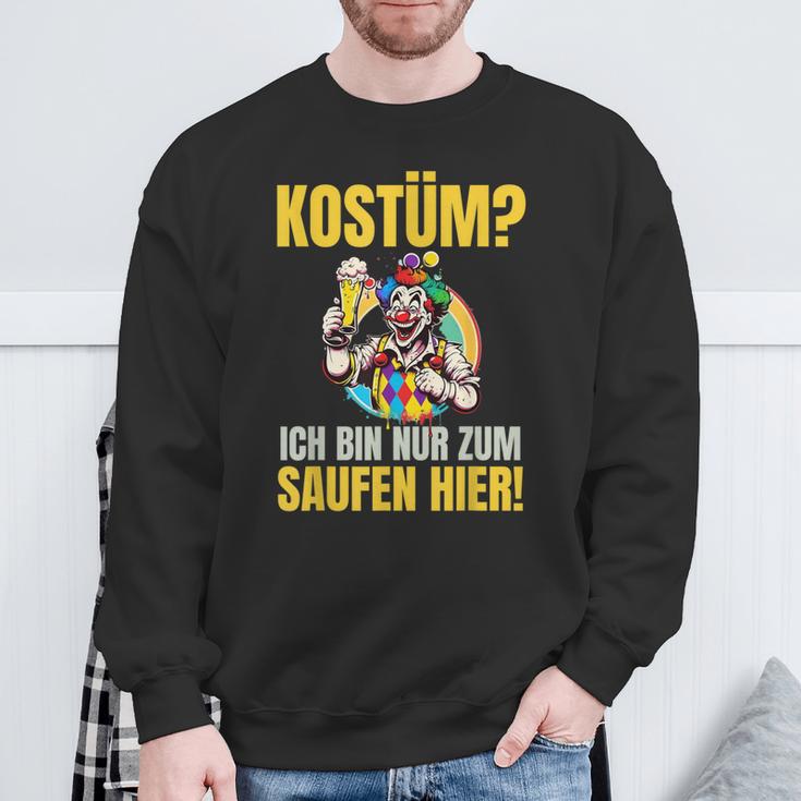 Costume Ich Bin Nur Zum Saufen Hier Carnival Costume Sweatshirt Geschenke für alte Männer