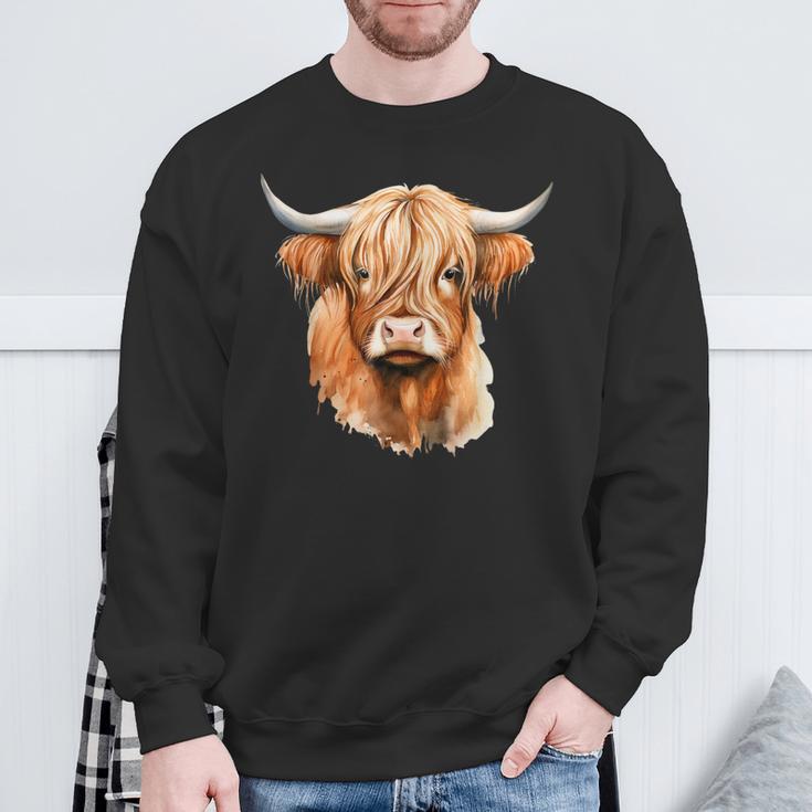 Cow Highland Cow Cow Costume Highland Cow Sweatshirt Geschenke für alte Männer