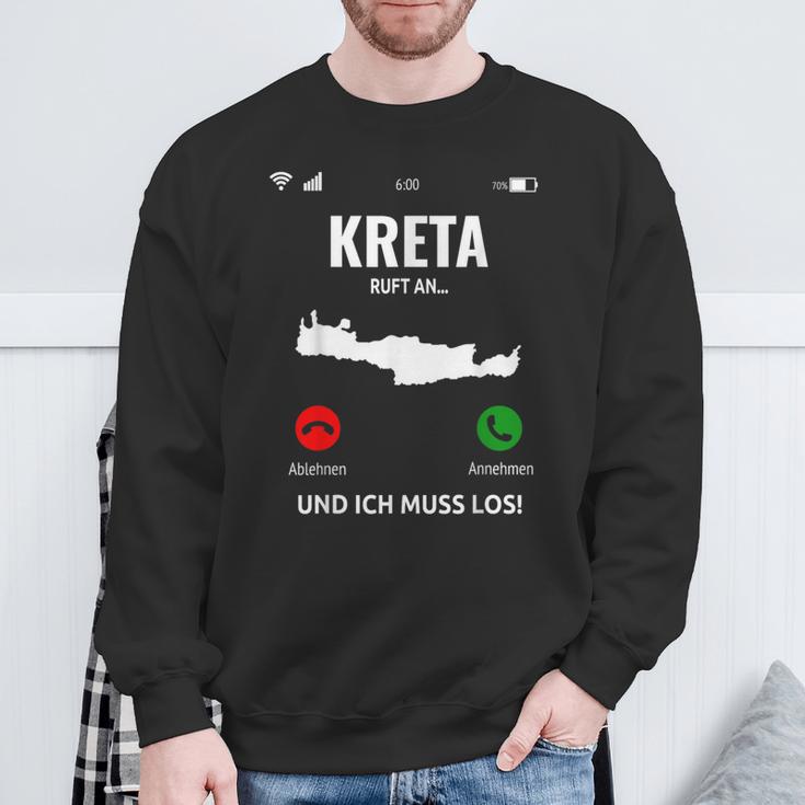 Crete Call An Greece Island Holiday Travel S Sweatshirt Geschenke für alte Männer