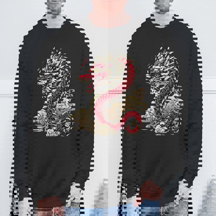 Culture Japonaise Dragon Asiatique Sweater e Cadeaux pour les vieillards
