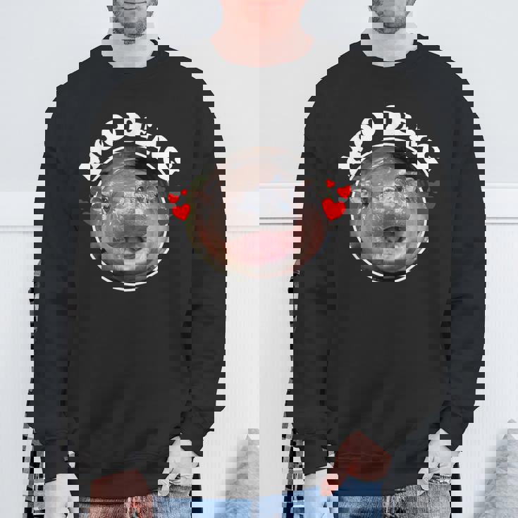 Cute Baby Hippo Moo Deng Bouncy Pig In Thai Hippopotamus Sweatshirt Gifts for Old Men