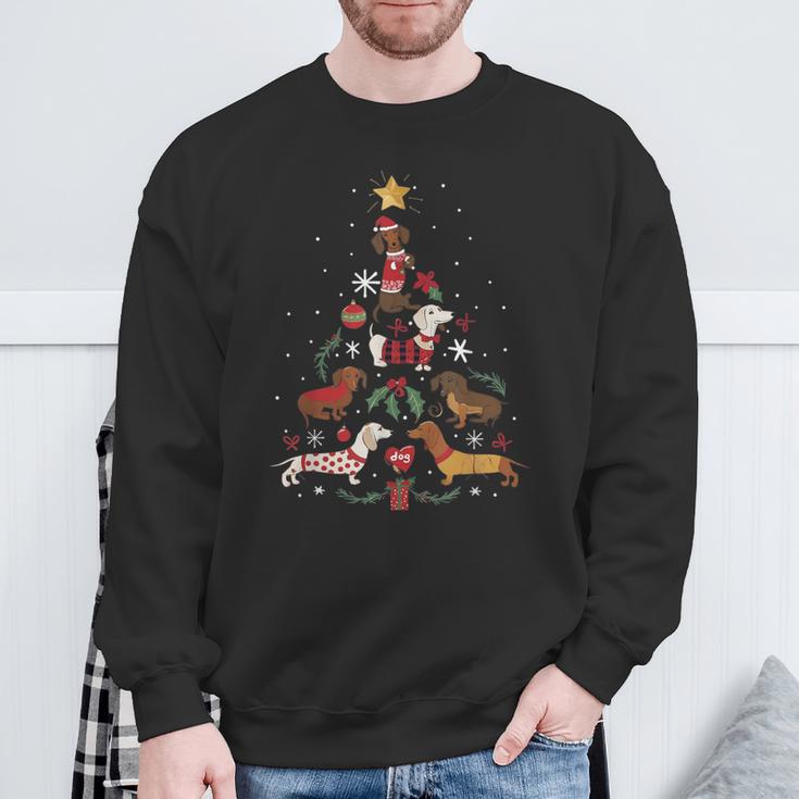 Dachshund Through The Snow Dog Christmas Tree Sweatshirt Geschenke für alte Männer