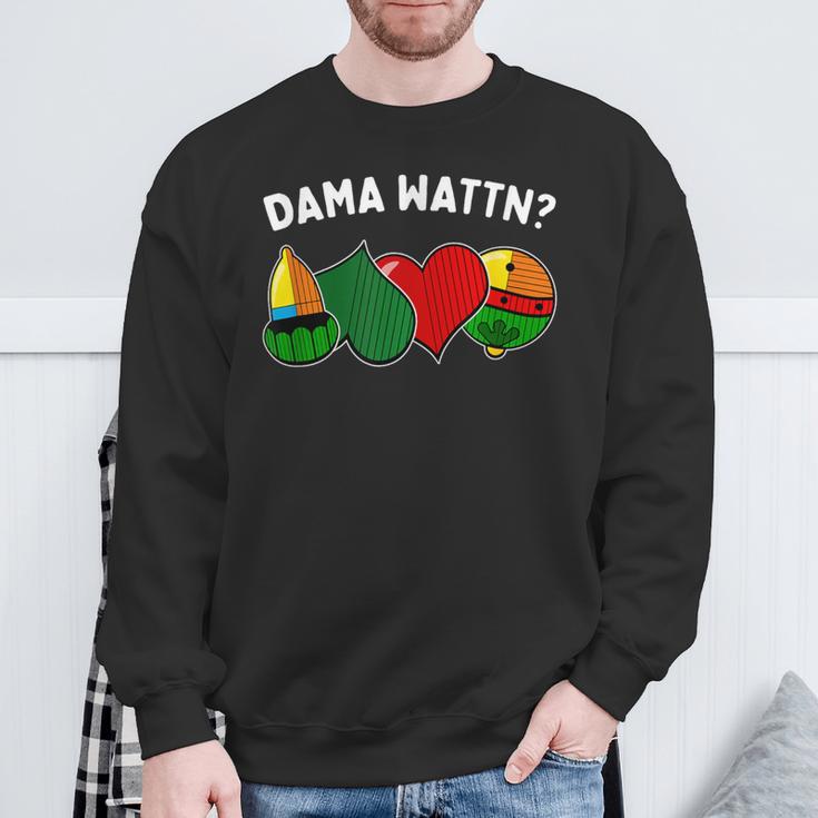 Dama Watten Card Game Wading Sweatshirt Geschenke für alte Männer