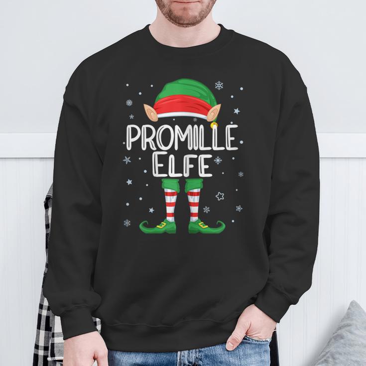 Damen Promille Elfe Kostüm Weihnachten Partnerlook Feiern Lustig Sweatshirt Geschenke für alte Männer