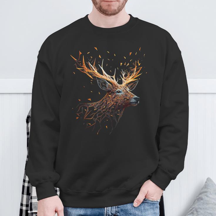 Deer Animal Motif Elk Forest Animal Print Deer Sweatshirt Geschenke für alte Männer