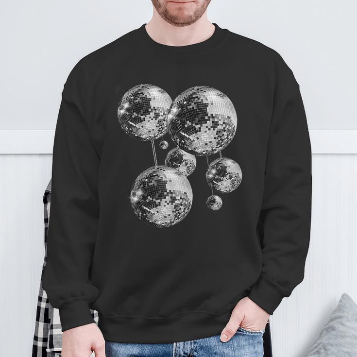 And Disco Ball Pattern 70S 80S Retrointage Sweatshirt Geschenke für alte Männer