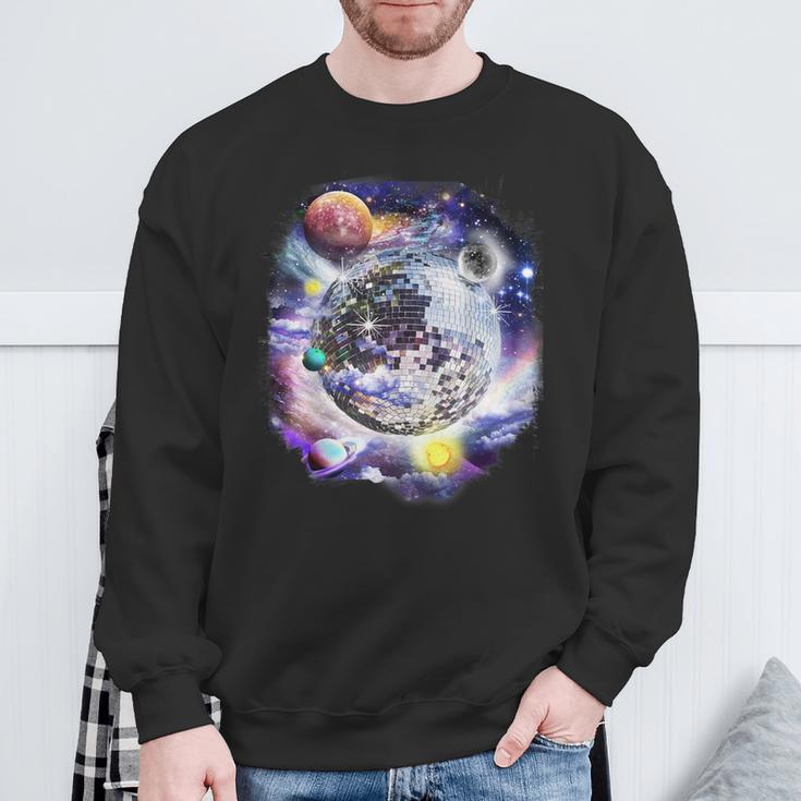 Disco Ball In Space Galaxy Club Retro Sweatshirt Geschenke für alte Männer