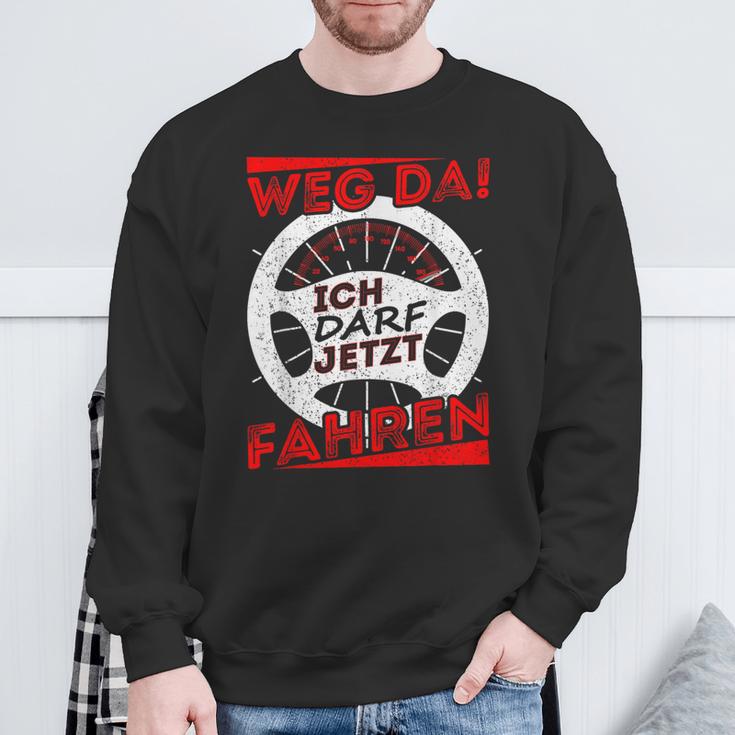 Driver Licence Testing Passed Weg Da Ich Darf Jetzt Fahren Sweatshirt Geschenke für alte Männer