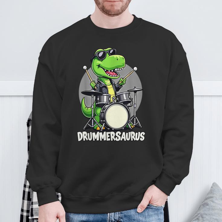 Drummer Boy Musician Drummersaurus Dinosaur Sweatshirt Geschenke für alte Männer