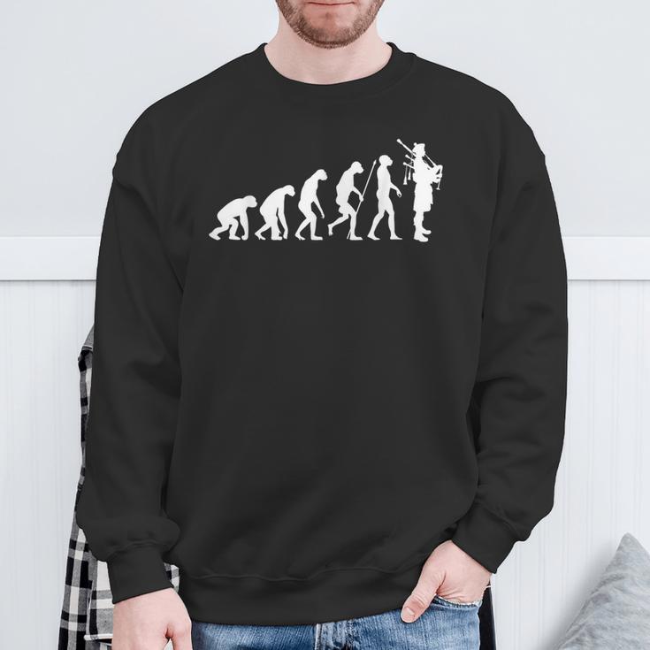 Dudelsack Evolution Dudelsackspieler Schottland Geschenk Sweatshirt Geschenke für alte Männer