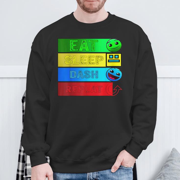 Eat Sleep Dash Repeatideo Game Geometryideo Gamer Sweatshirt Geschenke für alte Männer