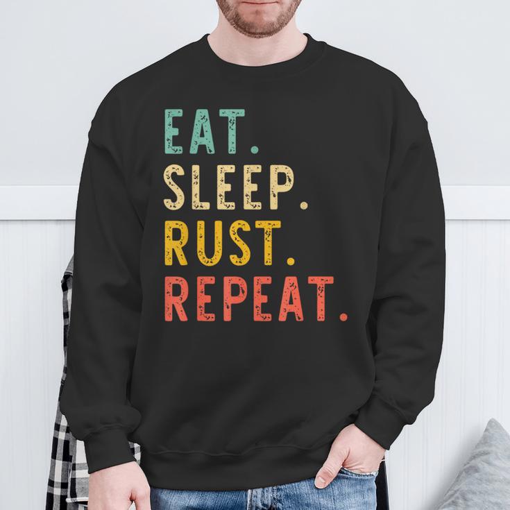 Eat Sleep Rust Repeat Programming Retrointage Sweatshirt Geschenke für alte Männer