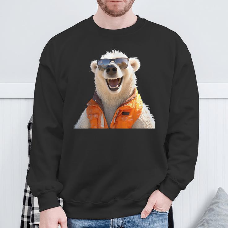 Eisbär Mit Sonnenbrille Tierliebhaber Bären Süßes Eisbären Sweatshirt Geschenke für alte Männer