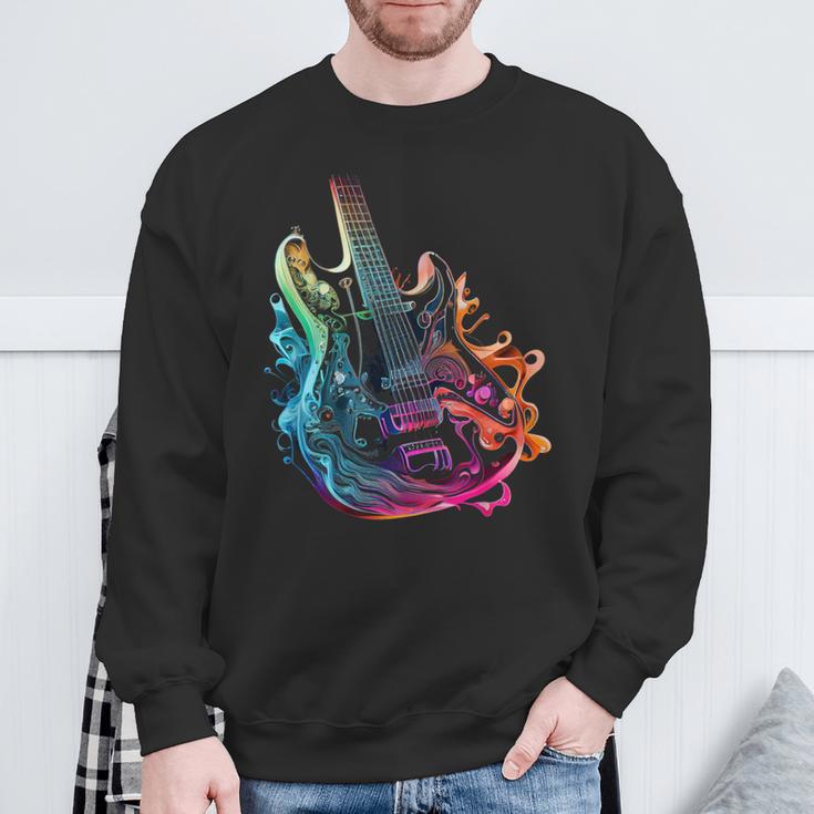 With Electric Guitar Sweatshirt Geschenke für alte Männer