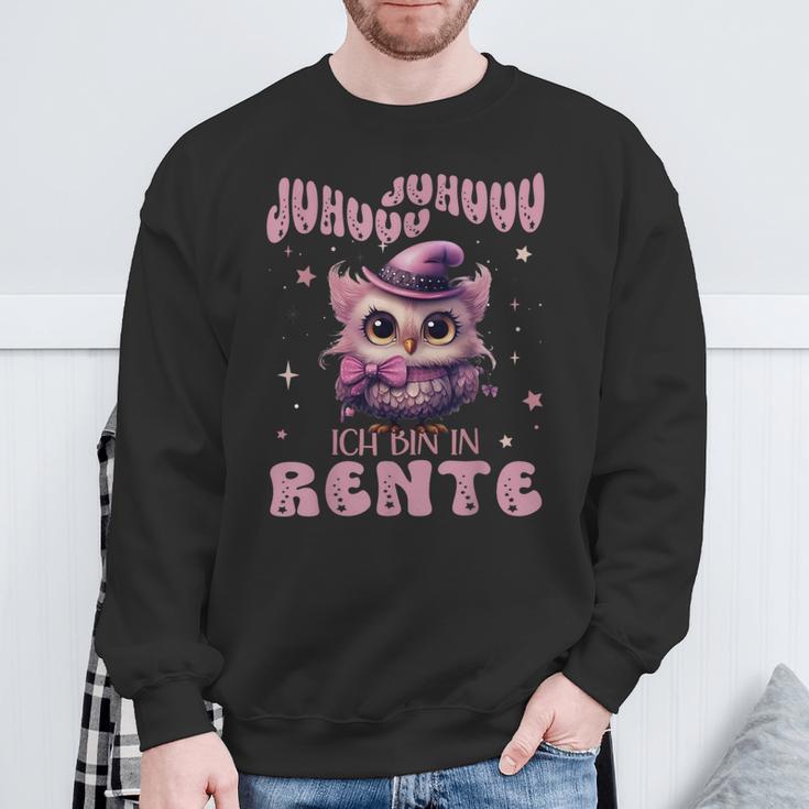 Eule Juhuuu Ich Bin In Rente Nachtteule Im Ruhestand Sweatshirt Geschenke für alte Männer