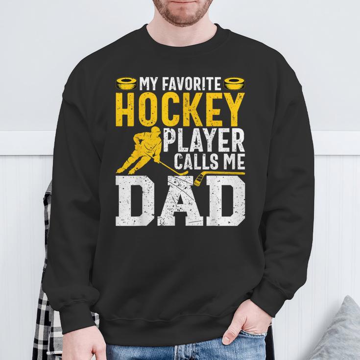 My Favorite Hockey Player Call Me Dad Ice Hockey Dad Sweatshirt Geschenke für alte Männer