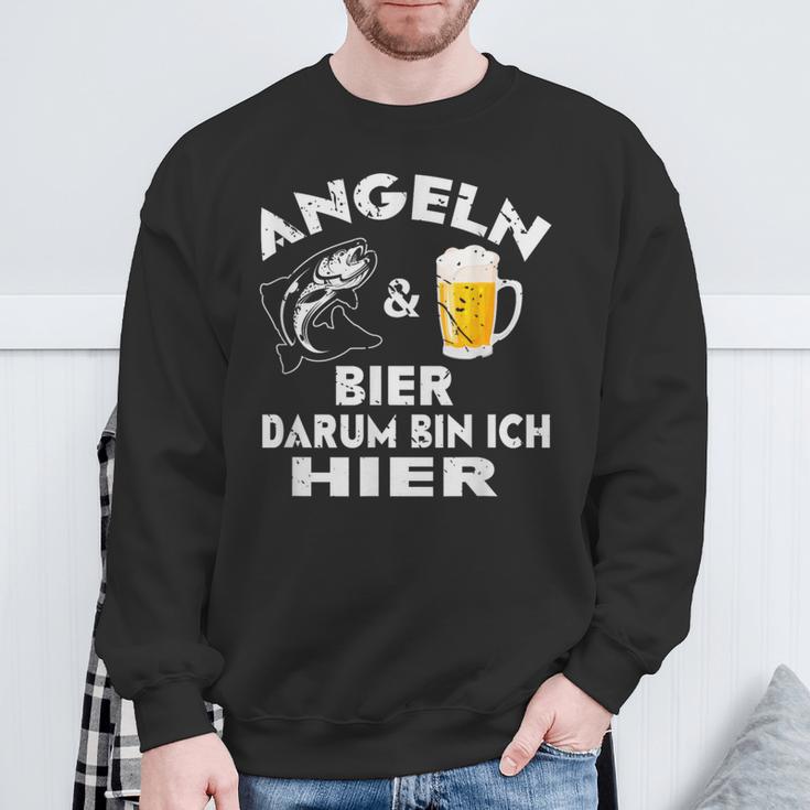 Fisch&Bier Darum Bin Ich Hier Angler Sweatshirt Geschenke für alte Männer