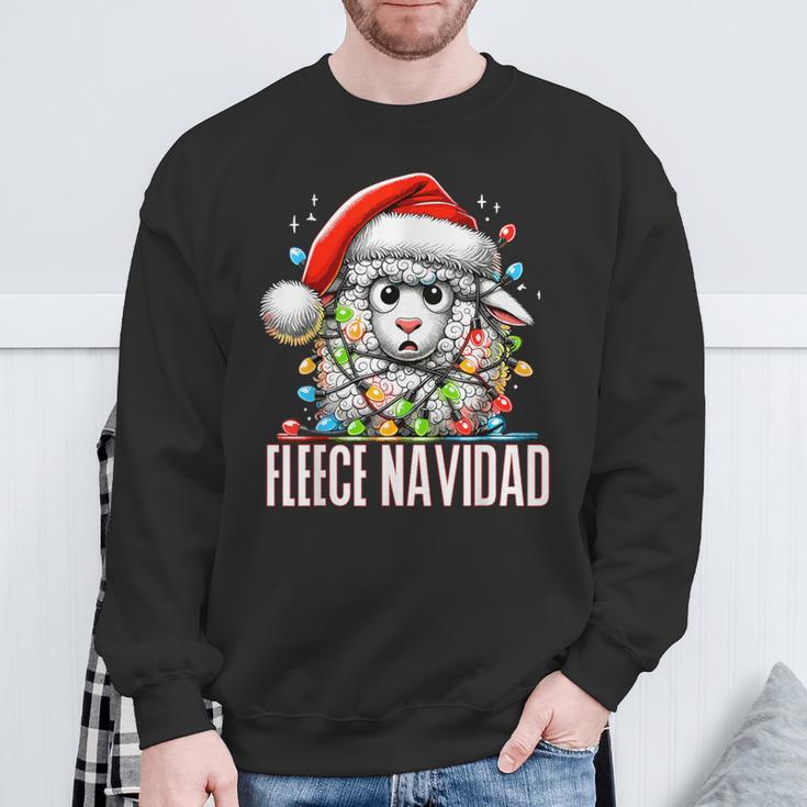 Fleece Navidad Feliz Navidad Sheep Christmas Sweatshirt Geschenke für alte Männer