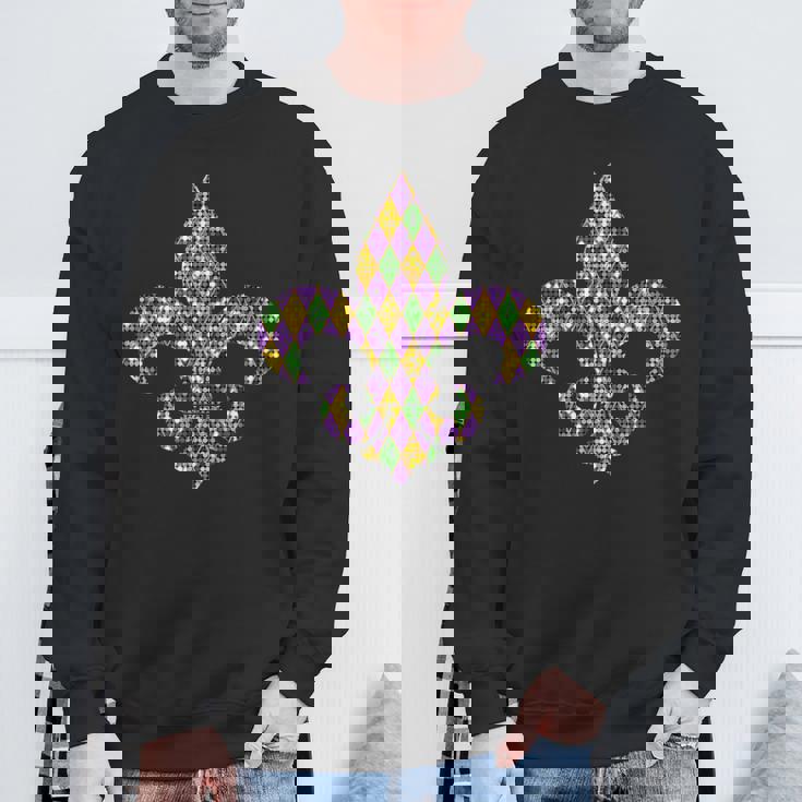 Fleur De Lis Mardi Gras Symbol Louisiana Carnival New Orlean Sweatshirt Gifts for Old Men
