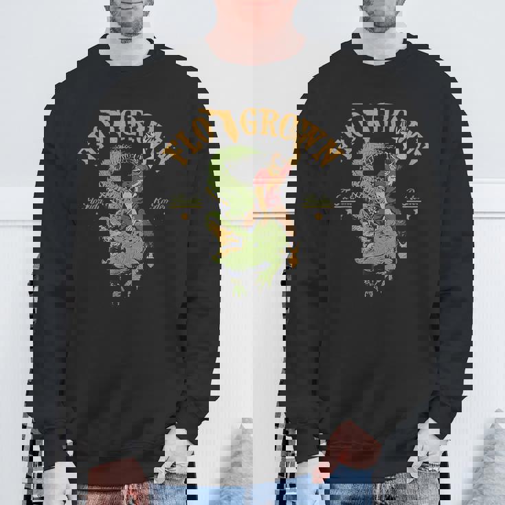 Flo Grown Florida Grown Rodeo Alligator Rider Southern Sweatshirt Gifts for Old Men