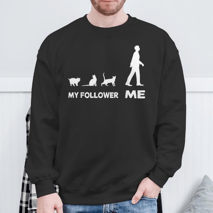 My Follower Me Cat Cute Cat Cute Sweatshirt Geschenke für alte Männer