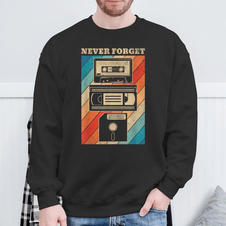 Never Forget Diskettehs Band 90S 80S Cassette Sweatshirt Geschenke für alte Männer