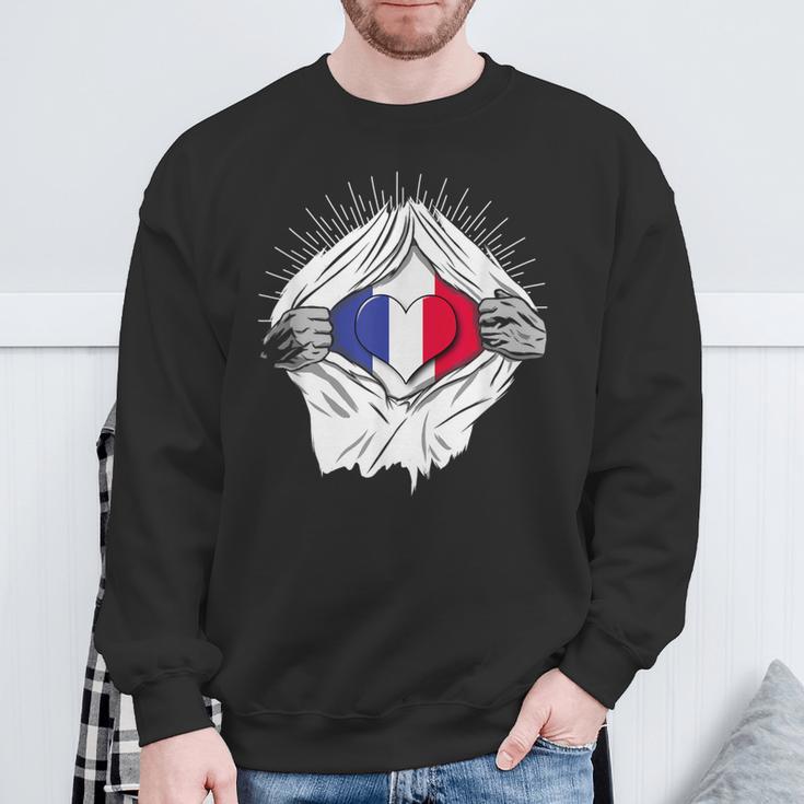 French Flag Home France Sweatshirt Geschenke für alte Männer