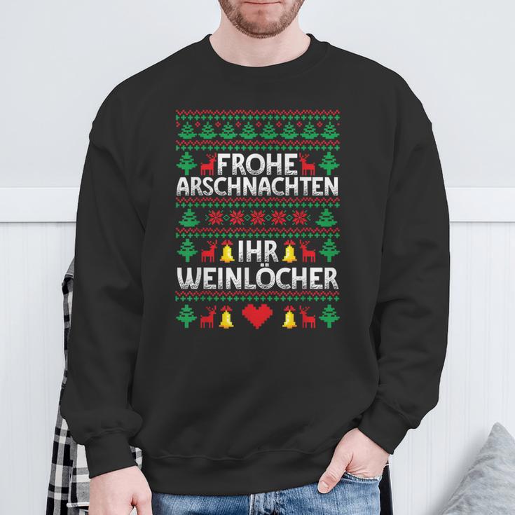 Frohe Arschnachten Ihr Weinlöcher Costume Christmas Sweatshirt Geschenke für alte Männer