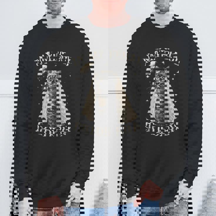 Cat In My Feral Bride Era Engagement Bridal Retro Sweatshirt Gifts for Old Men