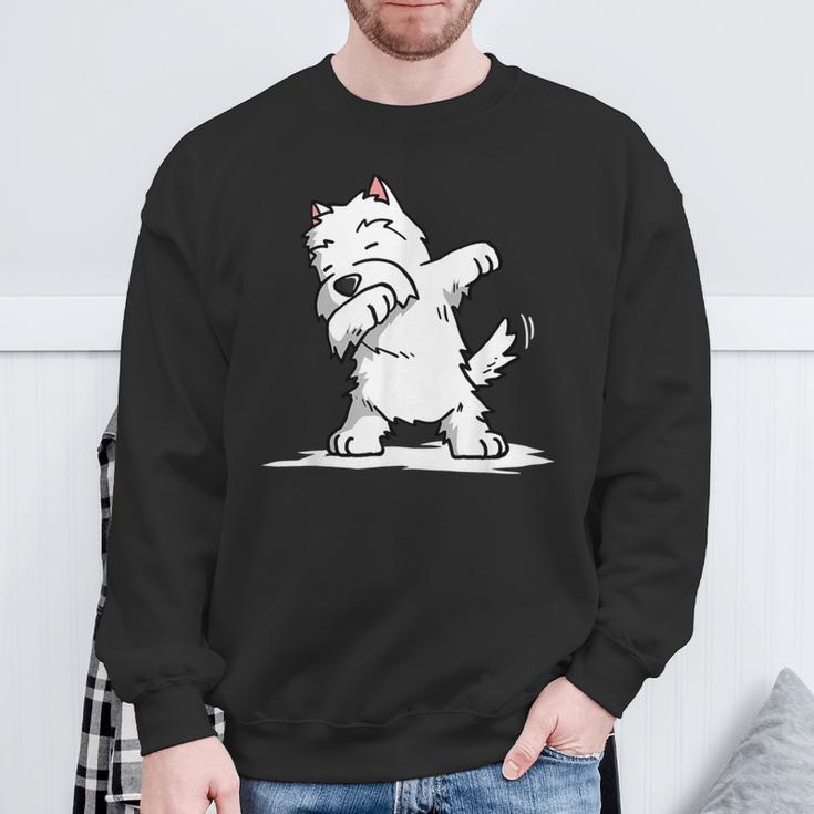 Gentle Westie Dog Dab Dance Sweatshirt Geschenke für alte Männer