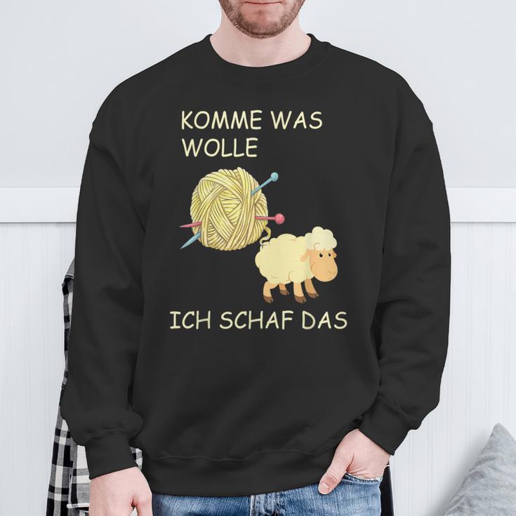 Knitting Saying Comme Was Wolle Ich Sheep Das Sweatshirt Geschenke für alte Männer