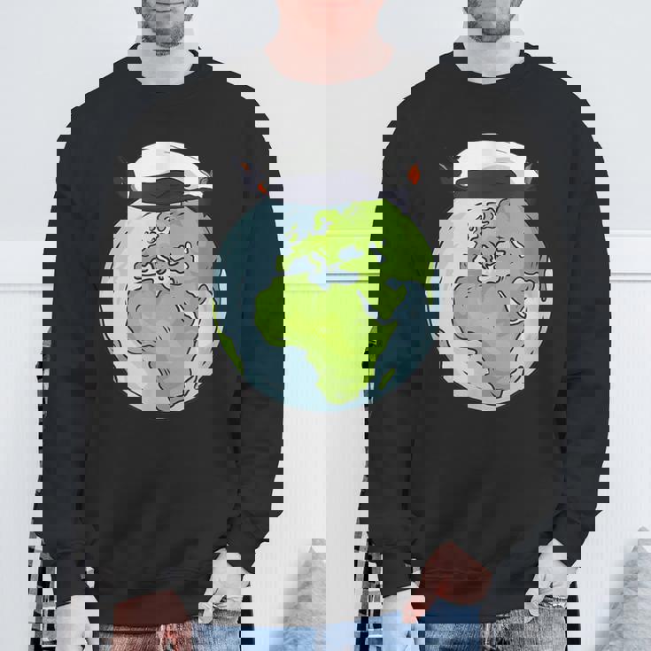 Lying Penguin Protection Earth Day Sweatshirt Gifts for Old Men