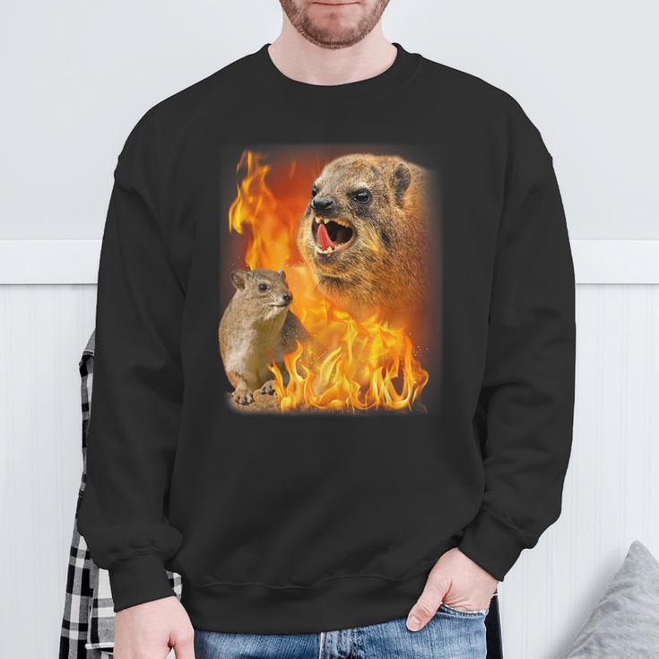 Rock Hyrax Fire Style Sweatshirt Geschenke für alte Männer