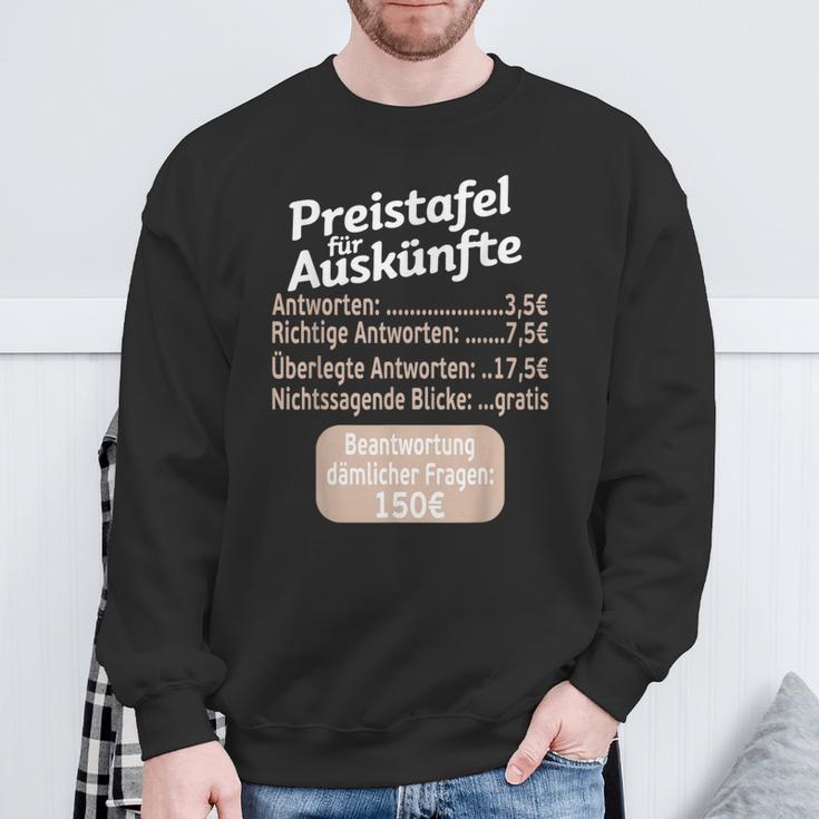 Sayings Cheeky Price Chart For Information Work Sweatshirt Geschenke für alte Männer