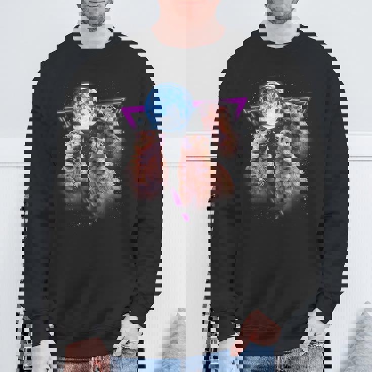Three Groundhog Moon 3 Groundhog Head Groundhog Day Sweatshirt Gifts for Old Men