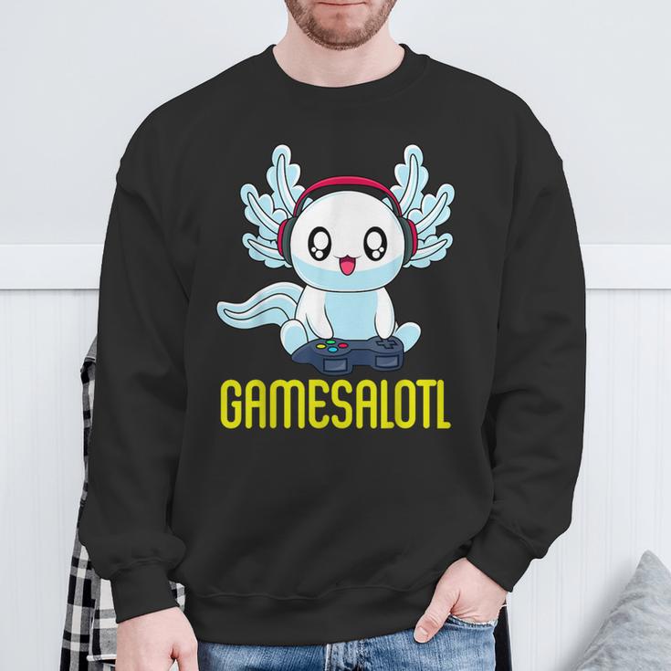 Gamesalotl Gamesolotl Gamer Gaming Axolotl Playsalotl Sweatshirt Geschenke für alte Männer