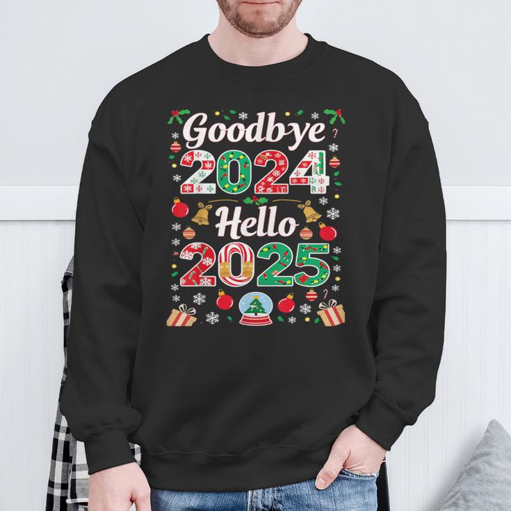 Goodbye 2024 Hello 2025 Merry Christmas Happy New Year 2025 Sweatshirt Geschenke für alte Männer