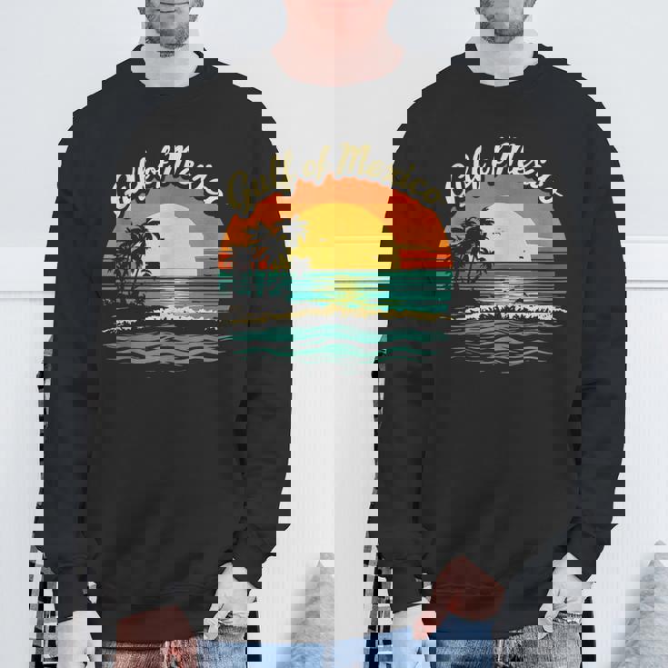 Gulf Of Mexico Beach Palms Summer Vacation Sweatshirt Gifts for Old Men