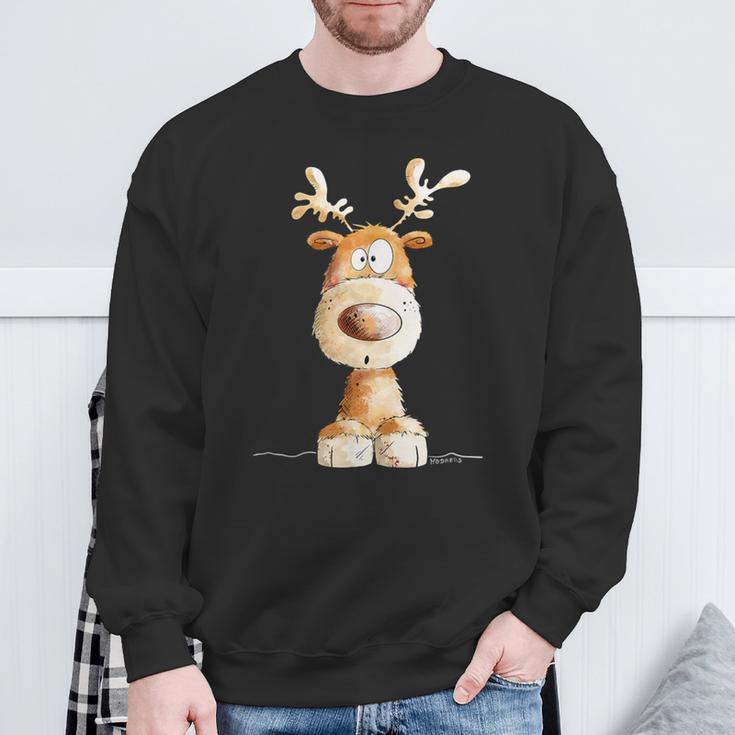 Happy Reindeer I Deer Wild Animal Elk Christmas Fun Sweatshirt Geschenke für alte Männer