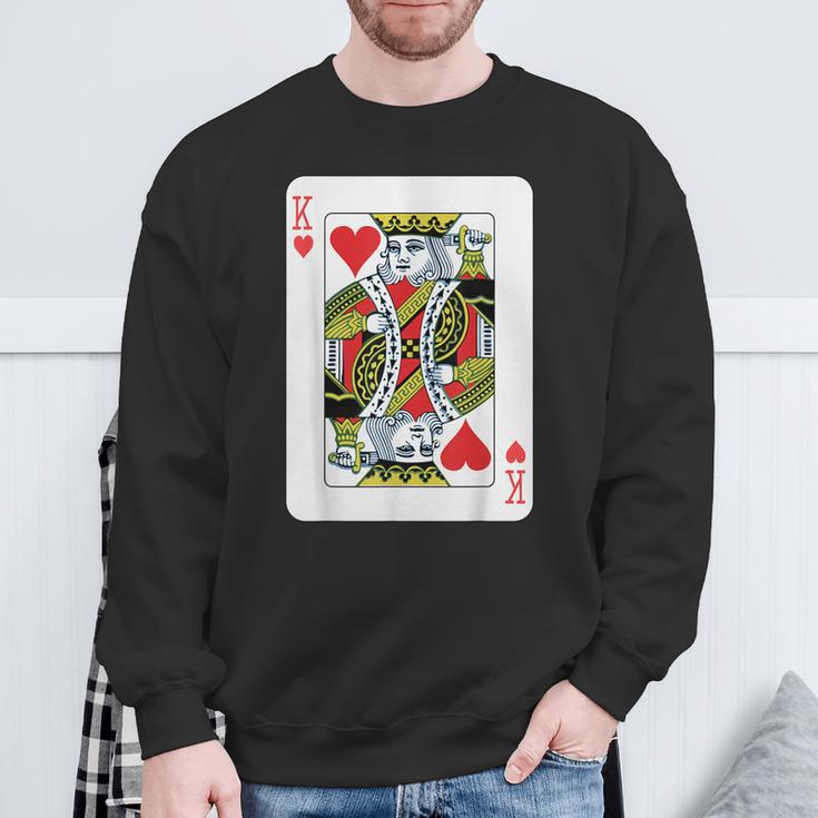 Herzkönig Beim Kartenspiel Sweatshirt Geschenke für alte Männer