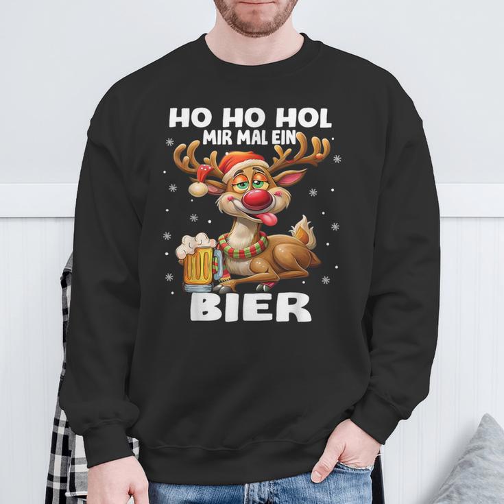 Ho Ho Hol Mir Mal Ein Bier Reindeer Saying Christmas Sweatshirt Geschenke für alte Männer