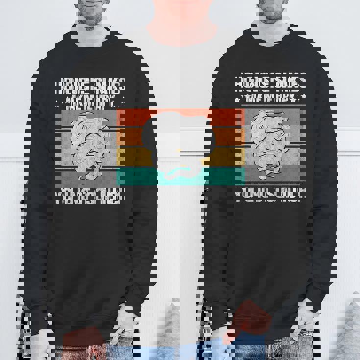 Hognose Snakes Make Me Happy Retro Western Hognose Sweatshirt Gifts for Old Men