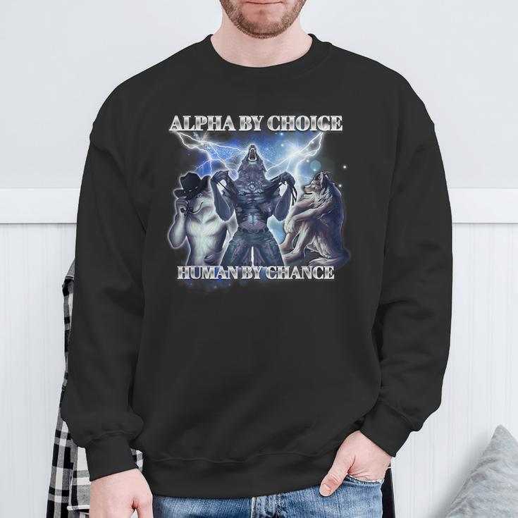 Human By Chance Alpha By Choice Sweatshirt Geschenke für alte Männer