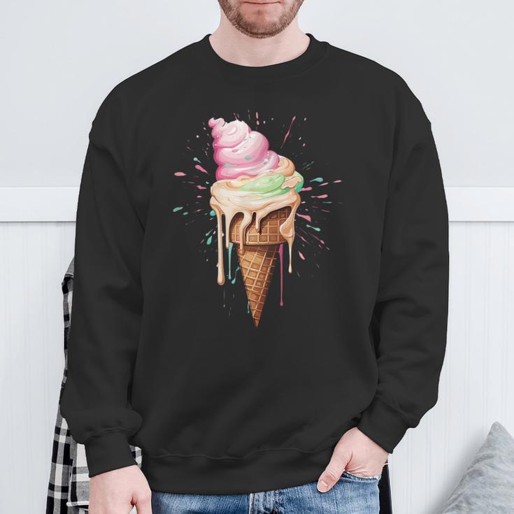 Ice Cream Melting Ice Cream Cone In Pastel Colours Sweatshirt Geschenke für alte Männer