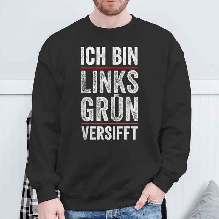 Ich Bin Links Grünversifft Gutmensch I'm Sweatshirt Geschenke für alte Männer