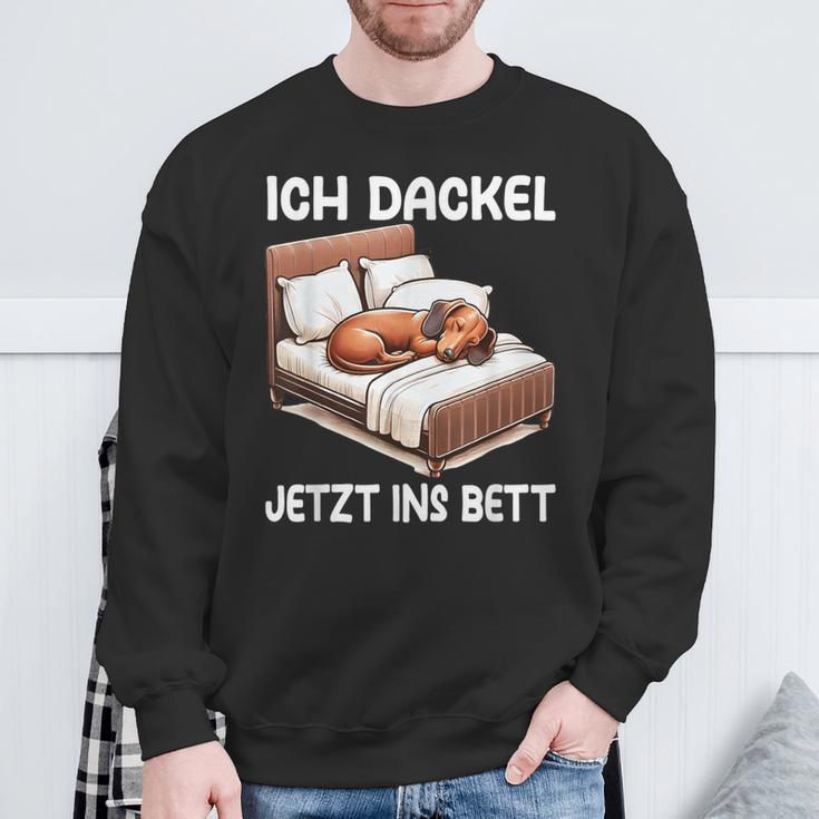 Ich Dachshund Jetzt Ins Bett Sleep Pyjama Sweatshirt Geschenke für alte Männer