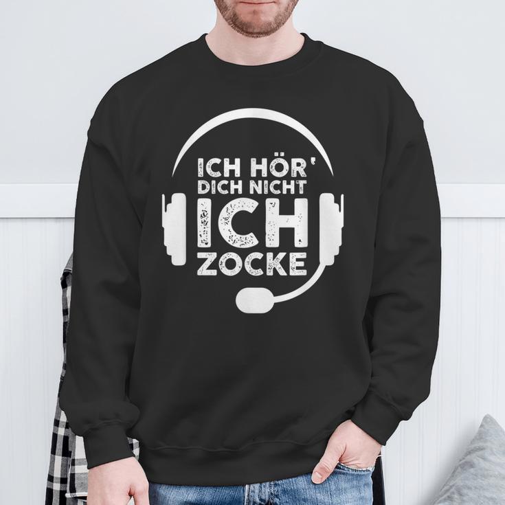 Ich Hördich Nicht Ich Zocke Gamer Joke Slogan Nerd Sweatshirt Geschenke für alte Männer