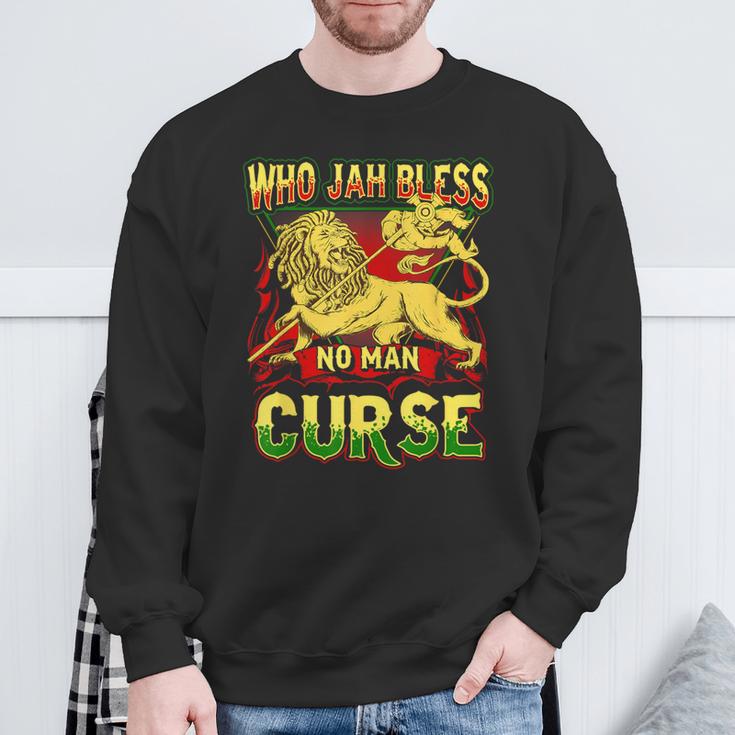 Who Jah Bless No Man Curse Reggae Lover Rasta Sweatshirt Geschenke für alte Männer