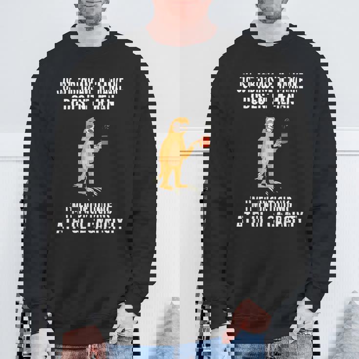 Just Because I'm Awake Doesn't Mean Sloth Lazy Sweatshirt Gifts for Old Men