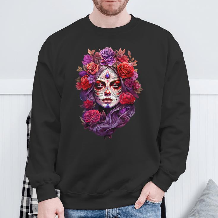 La Catrina Cool Dia De Muertos Day Of The Dead Sweatshirt Geschenke für alte Männer